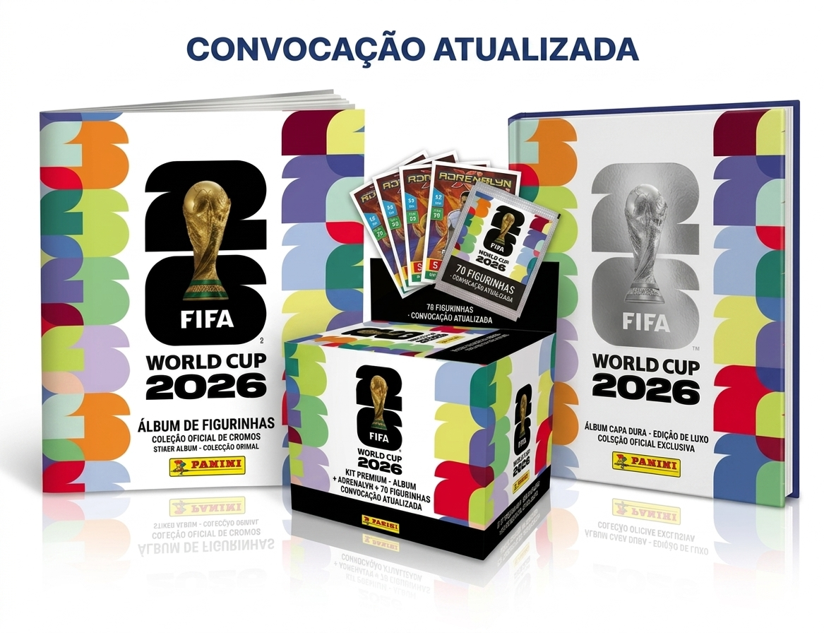 Kit Premium — Álbum + Adrenalyn + 70 Figurinhas
